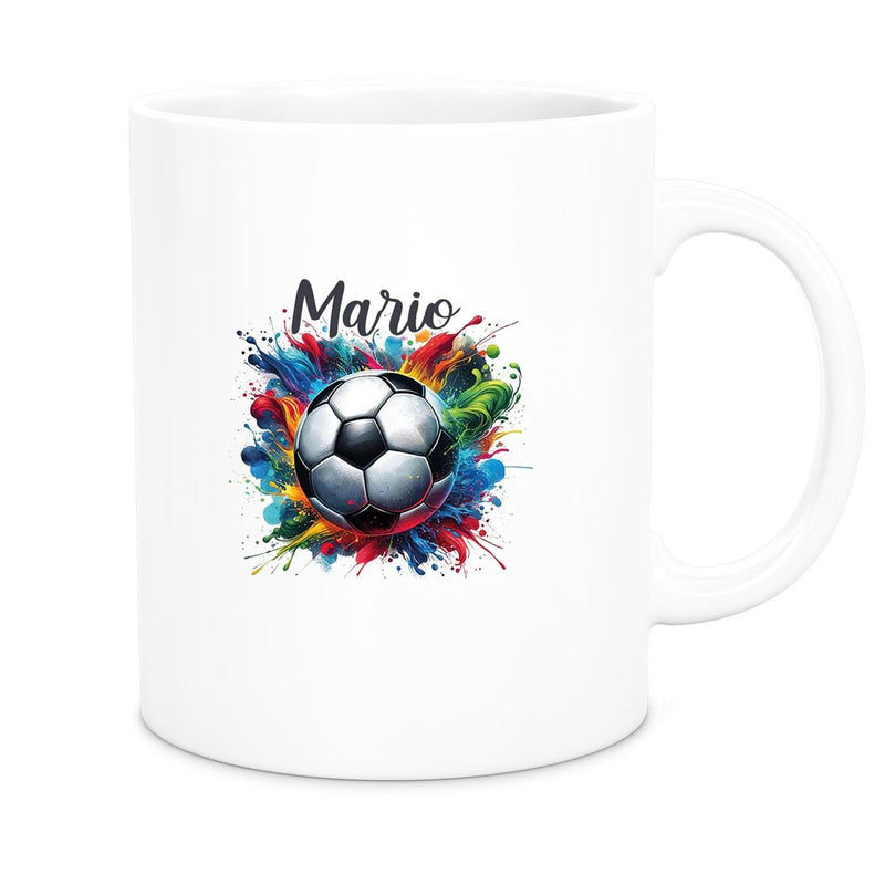 Tasse Wunschname Fußball 12 Personalisiert Keramik Kinderbecher versch. Farben