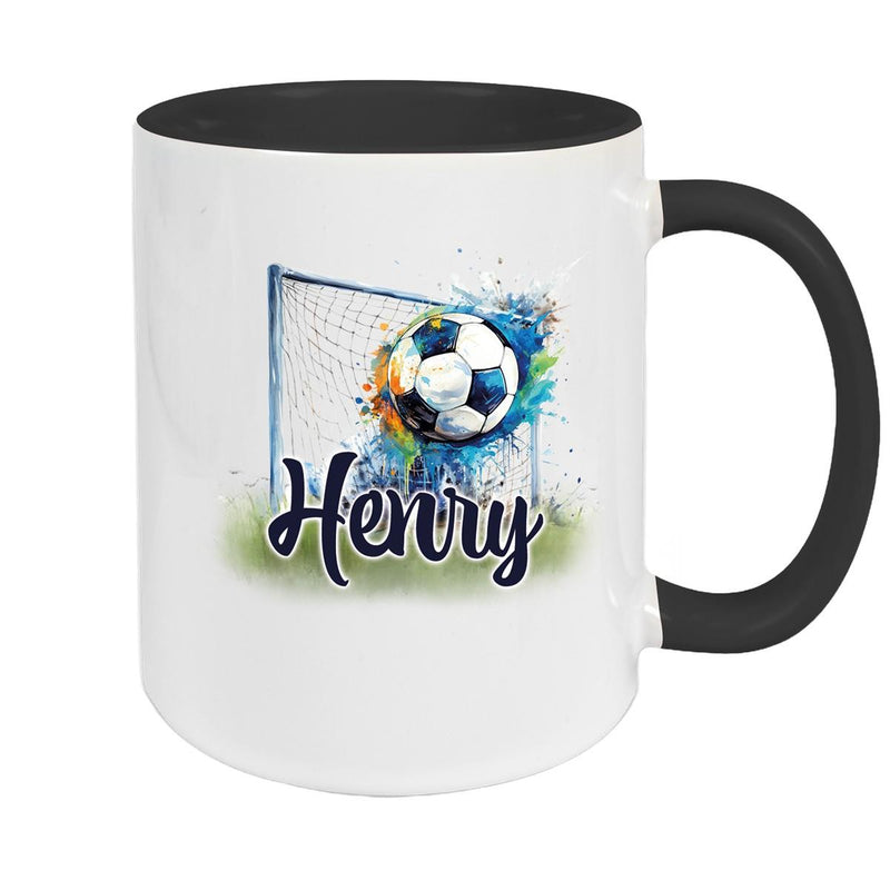 Tasse Wunschname Fußball 13 Personalisiert Keramik Kinderbecher versch. Farben