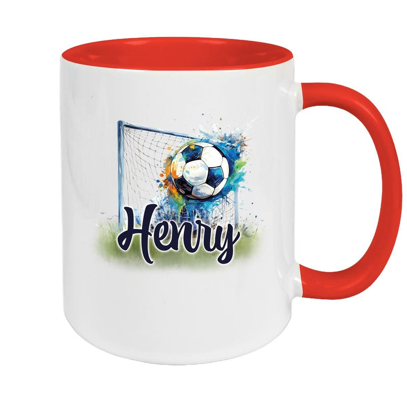 Tasse Wunschname Fußball 13 Personalisiert Keramik Kinderbecher versch. Farben