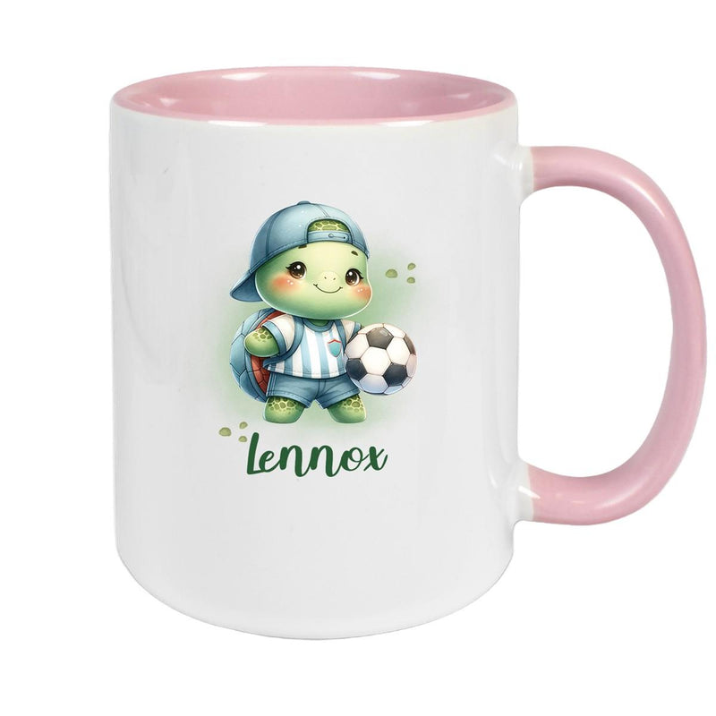 Tasse Wunschname Fußball 14 Personalisiert Keramik Kinderbecher versch. Farben