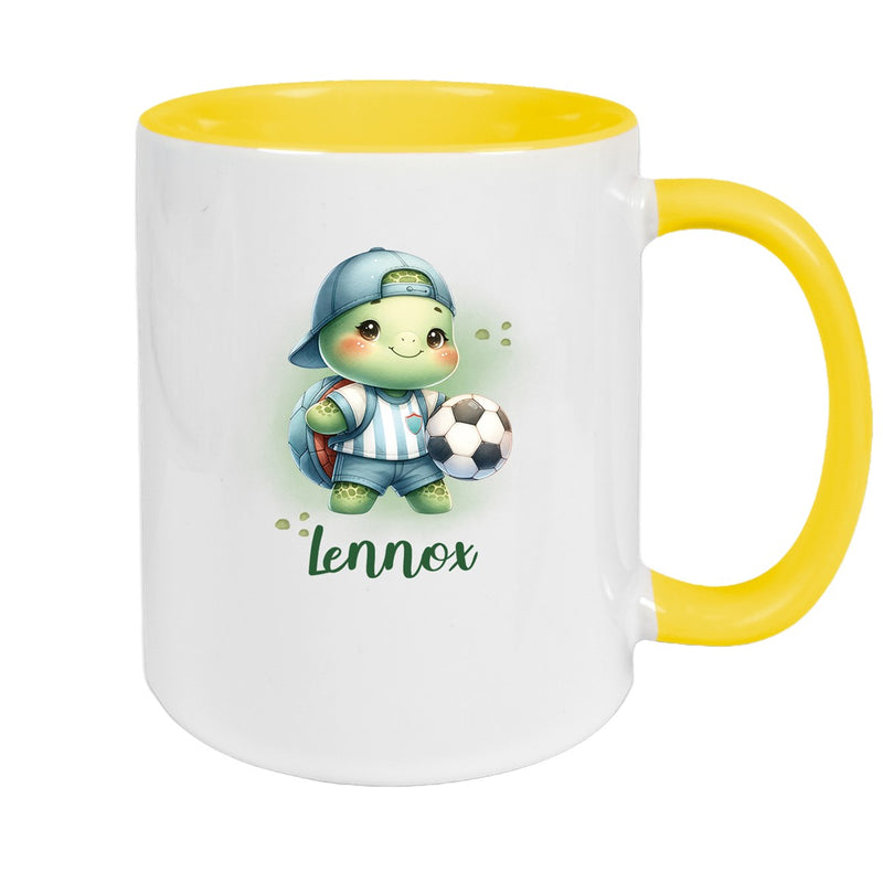 Tasse Wunschname Fußball 14 Personalisiert Keramik Kinderbecher versch. Farben