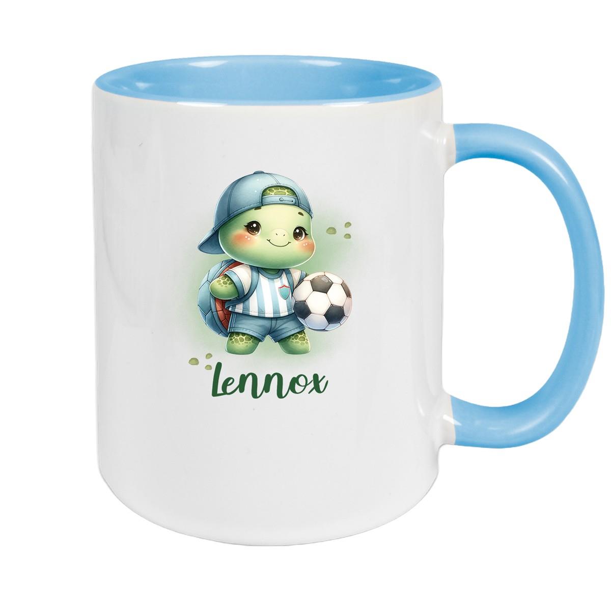 Tasse Wunschname Fußball 14 Personalisiert Keramik Kinderbecher versch. Farben