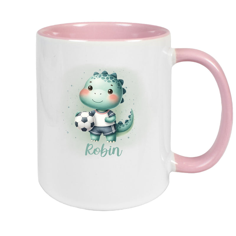 Tasse Wunschname Fußball 15 Personalisiert Keramik Kinderbecher versch. Farben