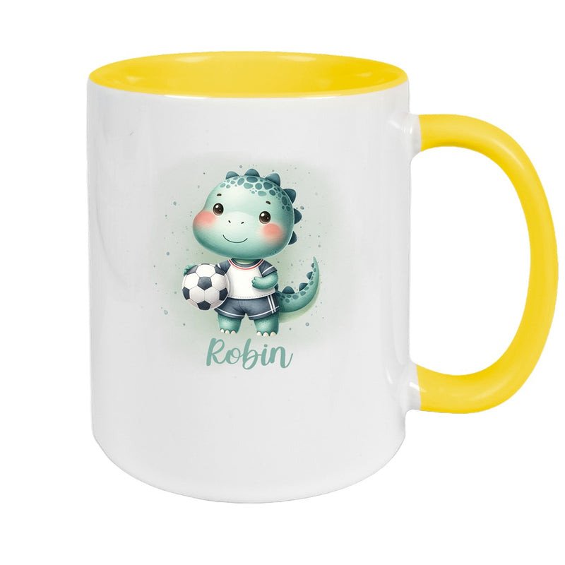Tasse Wunschname Fußball 15 Personalisiert Keramik Kinderbecher versch. Farben