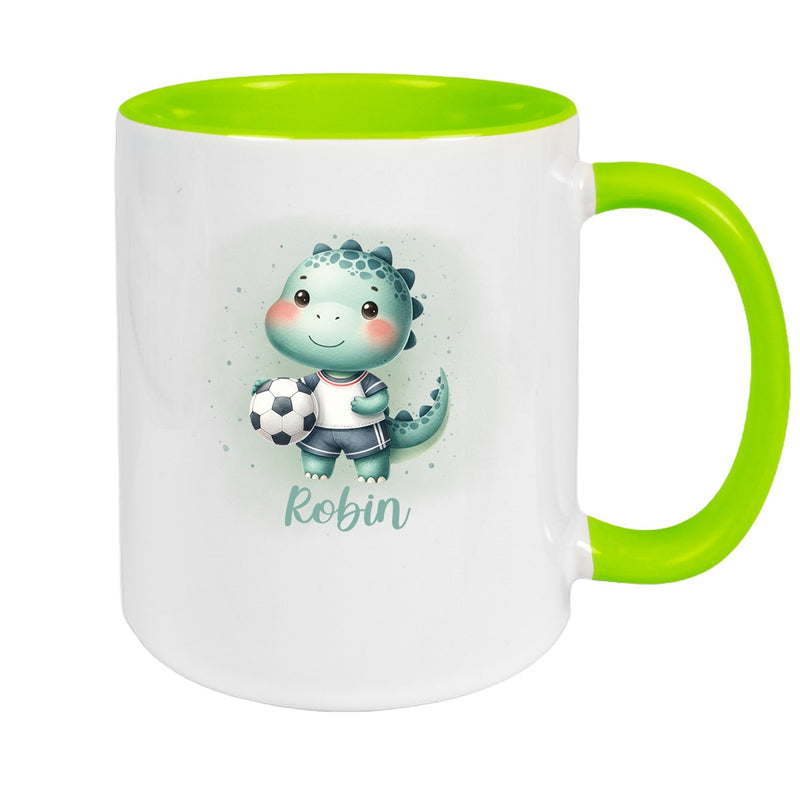 Tasse Wunschname Fußball 15 Personalisiert Keramik Kinderbecher versch. Farben