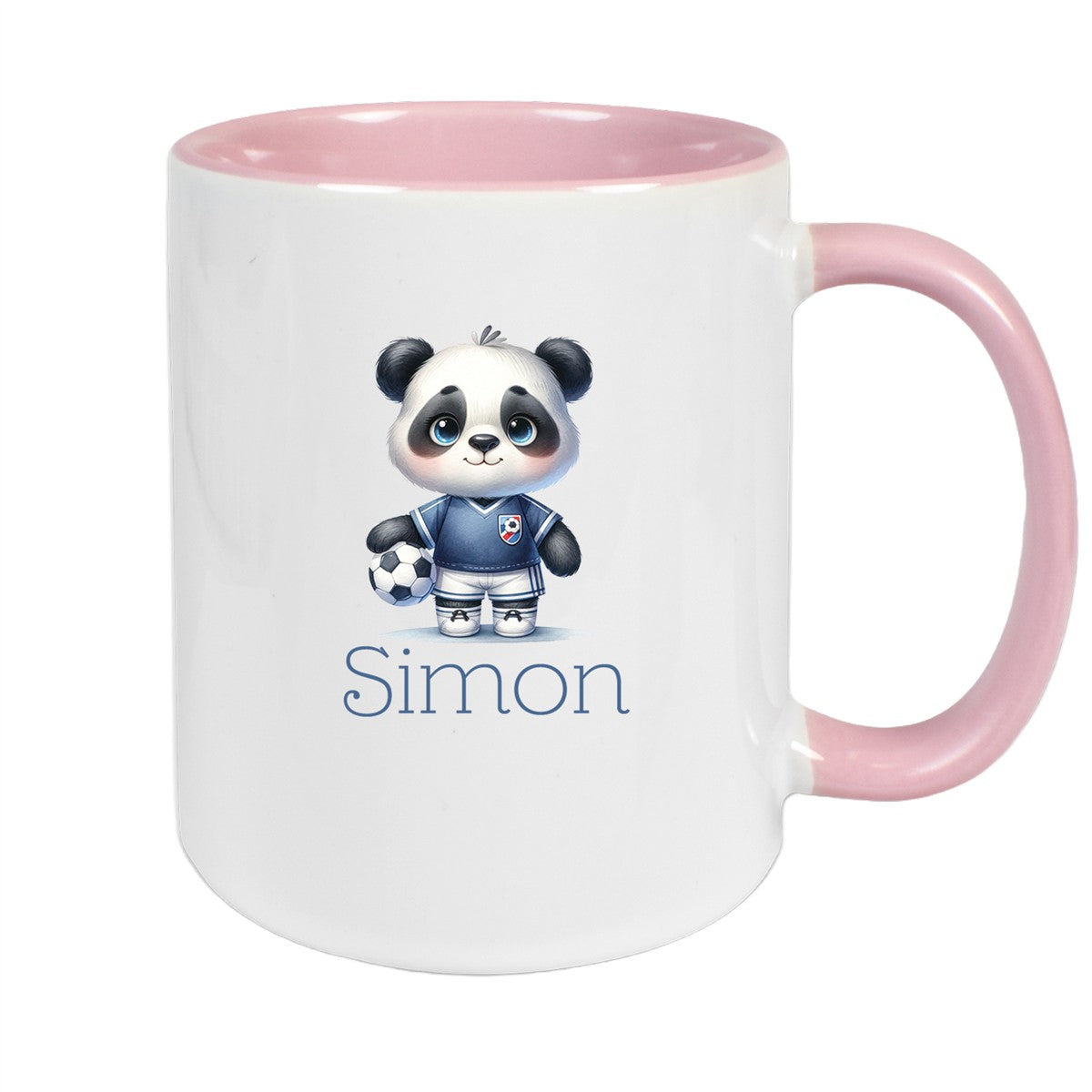 Tasse Wunschname Fußball 17 Personalisiert Panda Keramik Kinderbecher versch. Farben
