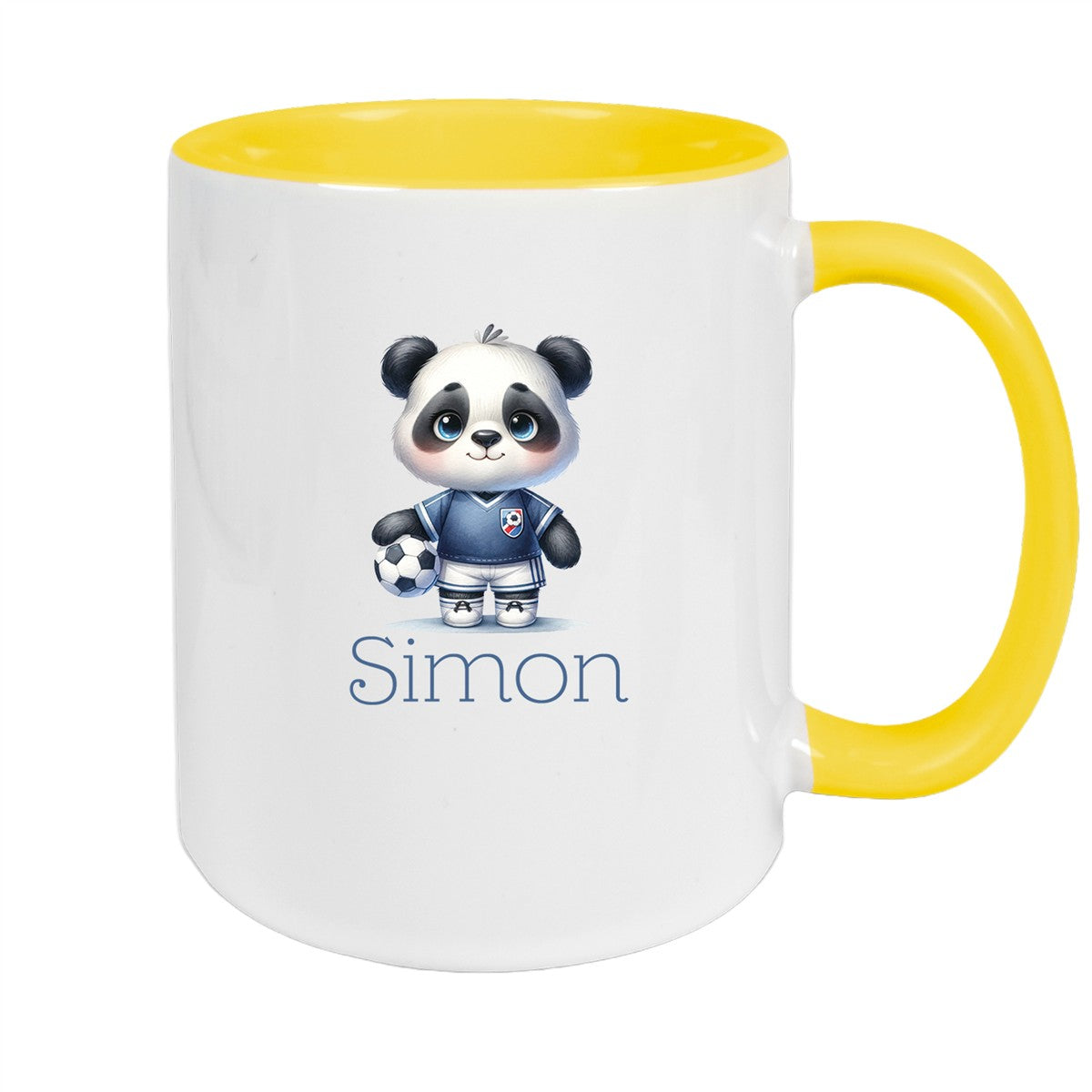 Tasse Wunschname Fußball 17 Personalisiert Panda Keramik Kinderbecher versch. Farben