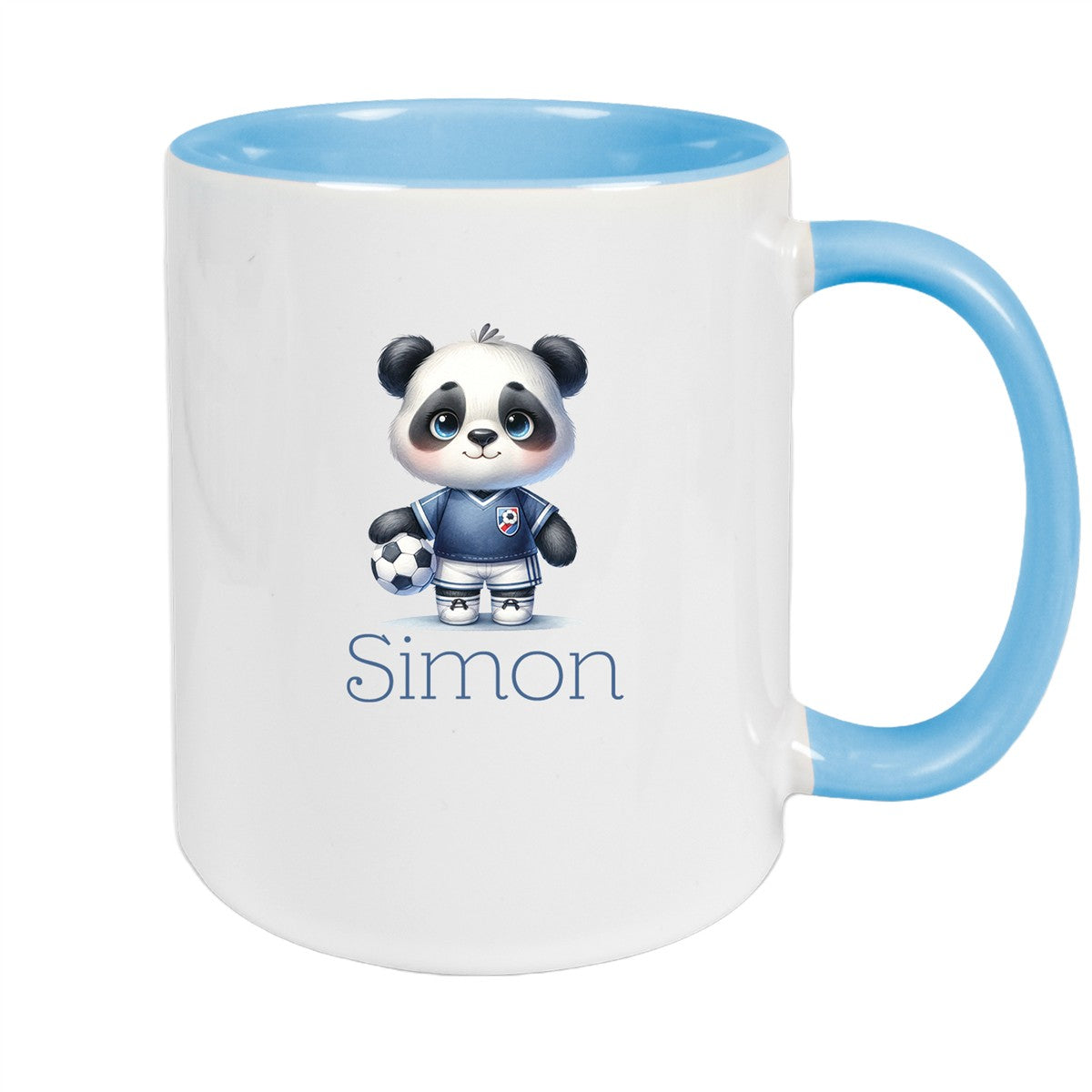 Tasse Wunschname Fußball 17 Personalisiert Panda Keramik Kinderbecher versch. Farben