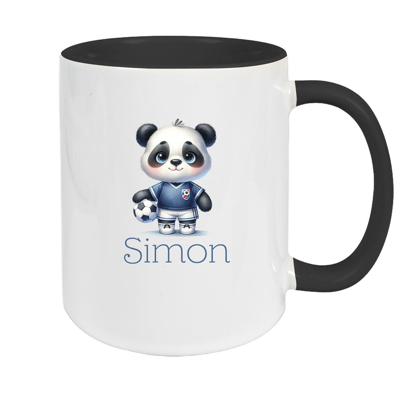 Tasse Wunschname Fußball 17 Personalisiert Panda Keramik Kinderbecher versch. Farben