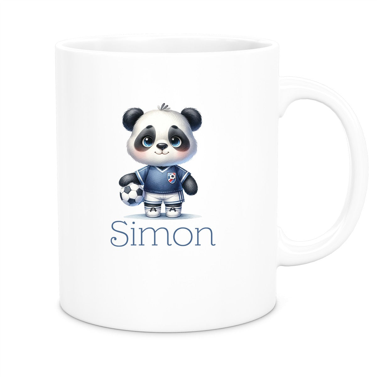 Tasse Wunschname Fußball 17 Personalisiert Panda Keramik Kinderbecher versch. Farben