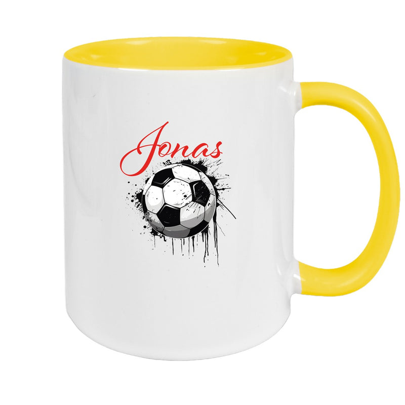 Personalized Football Mug 19 with Custom Name, Ceramic Children's Mug, various colors