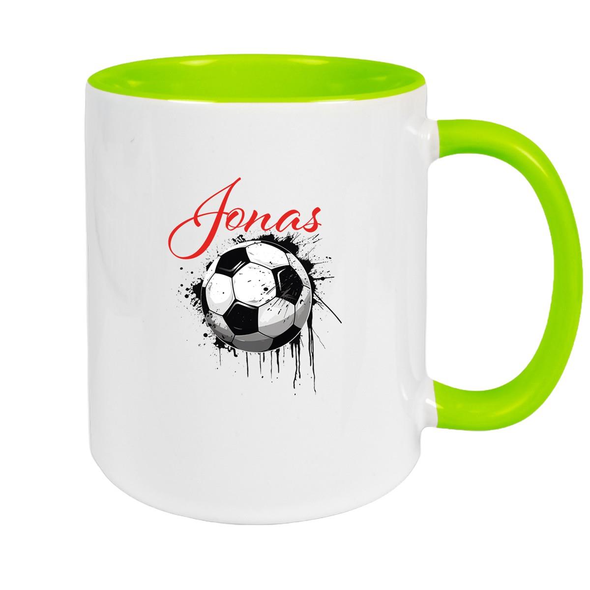 Tasse Wunschname Fußball 19 Personalisiert Keramik Kinderbecher versch. Farben