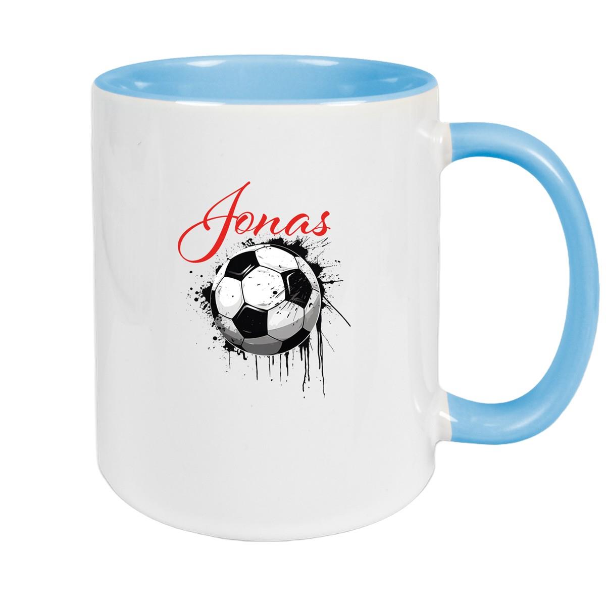 Tasse Wunschname Fußball 19 Personalisiert Keramik Kinderbecher versch. Farben