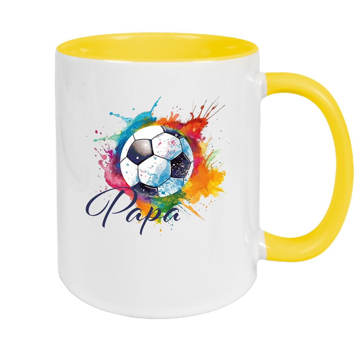 Tasse Wunschname Fußball 20 Personalisiert Keramik Kinderbecher versch. Farben