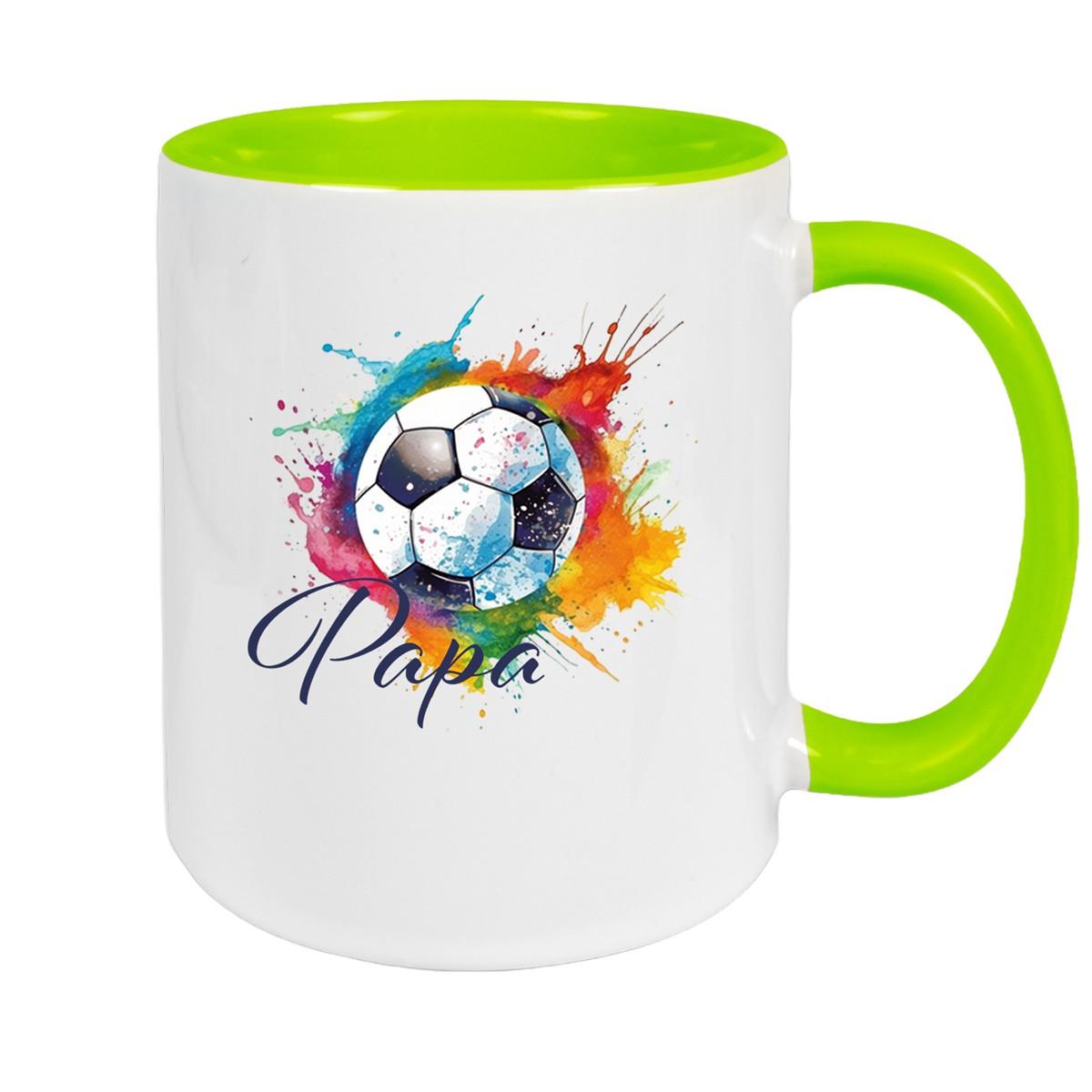 Tasse Wunschname Fußball 20 Personalisiert Keramik Kinderbecher versch. Farben