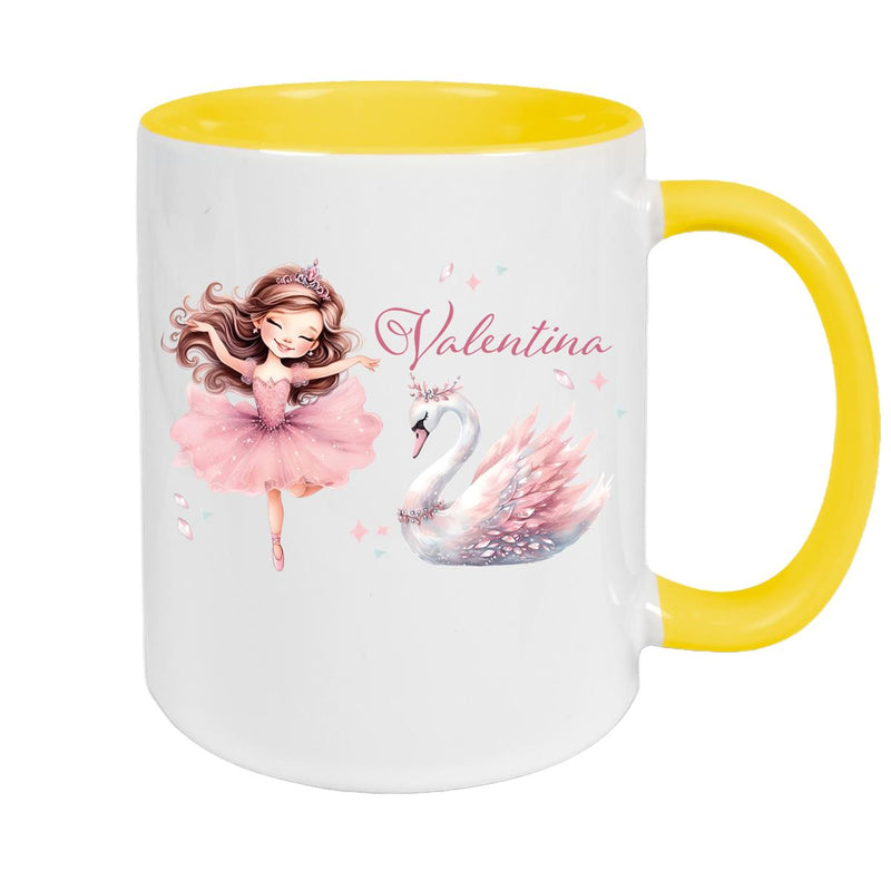 Ballerina Mug with Name, Ceramic Children's Mug, Personalized, Various Colors