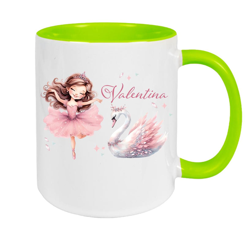 Ballerina Mug with Name, Ceramic Children's Mug, Personalized, Various Colors