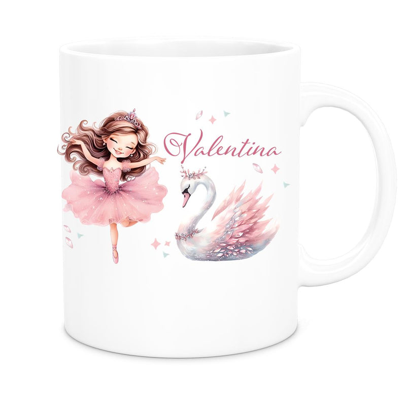 Ballerina Mug with Name, Ceramic Children's Mug, Personalized, Various Colors