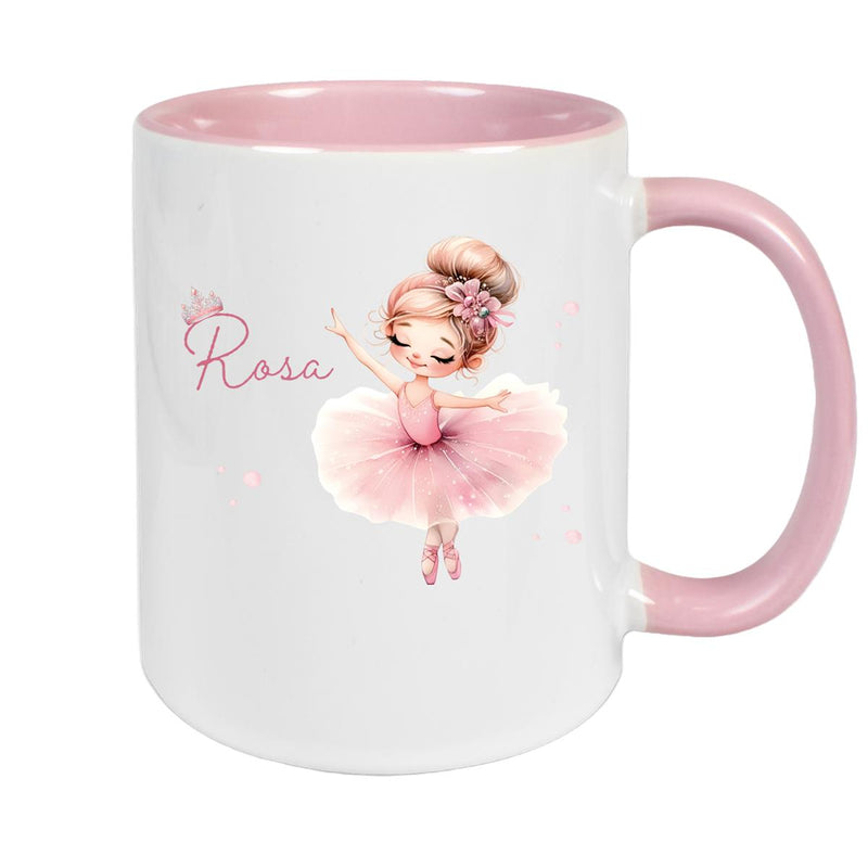 Mug Ballerina 3 Custom Name Ceramic Children's Mug Personalized Various Colors