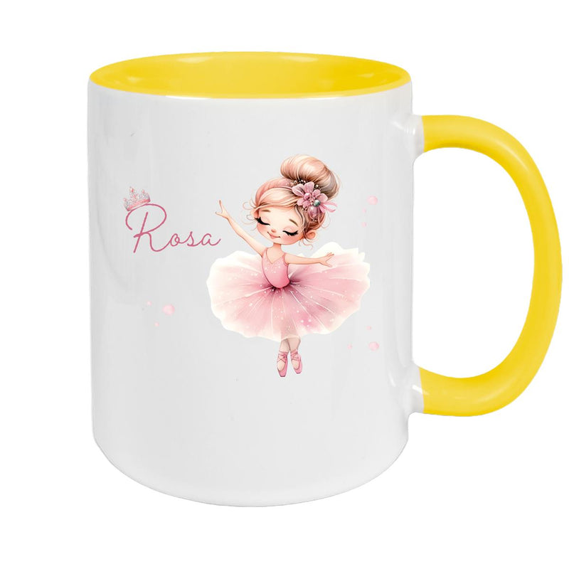 Mug Ballerina 3 Custom Name Ceramic Children's Mug Personalized Various Colors