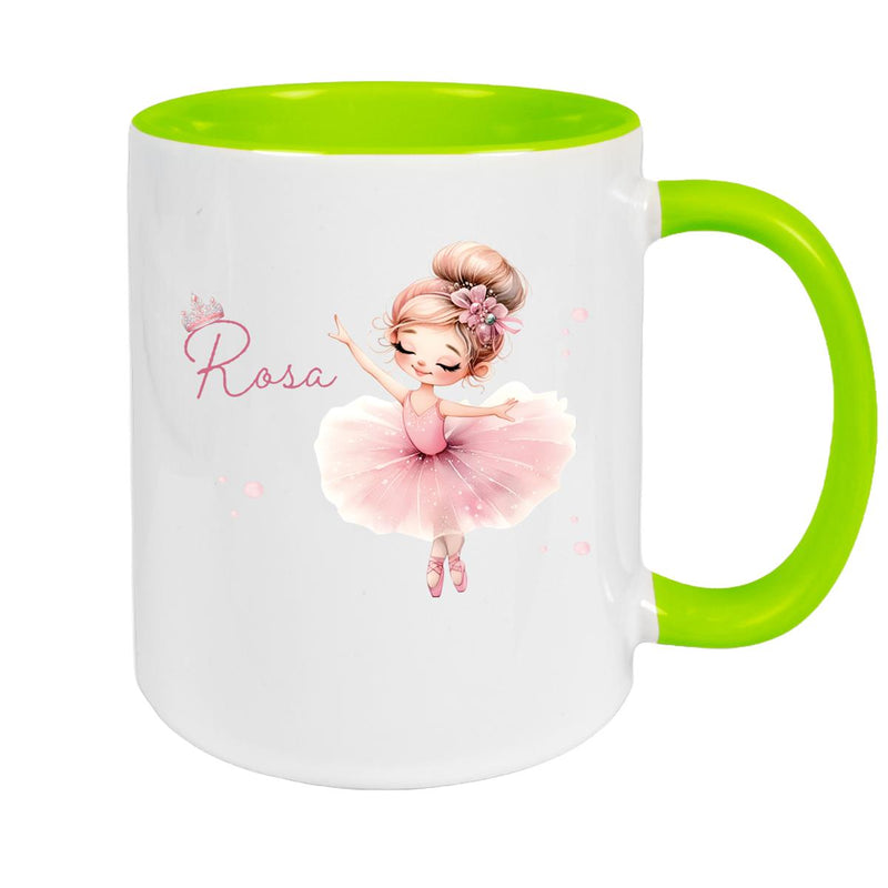Mug Ballerina 3 Custom Name Ceramic Children's Mug Personalized Various Colors