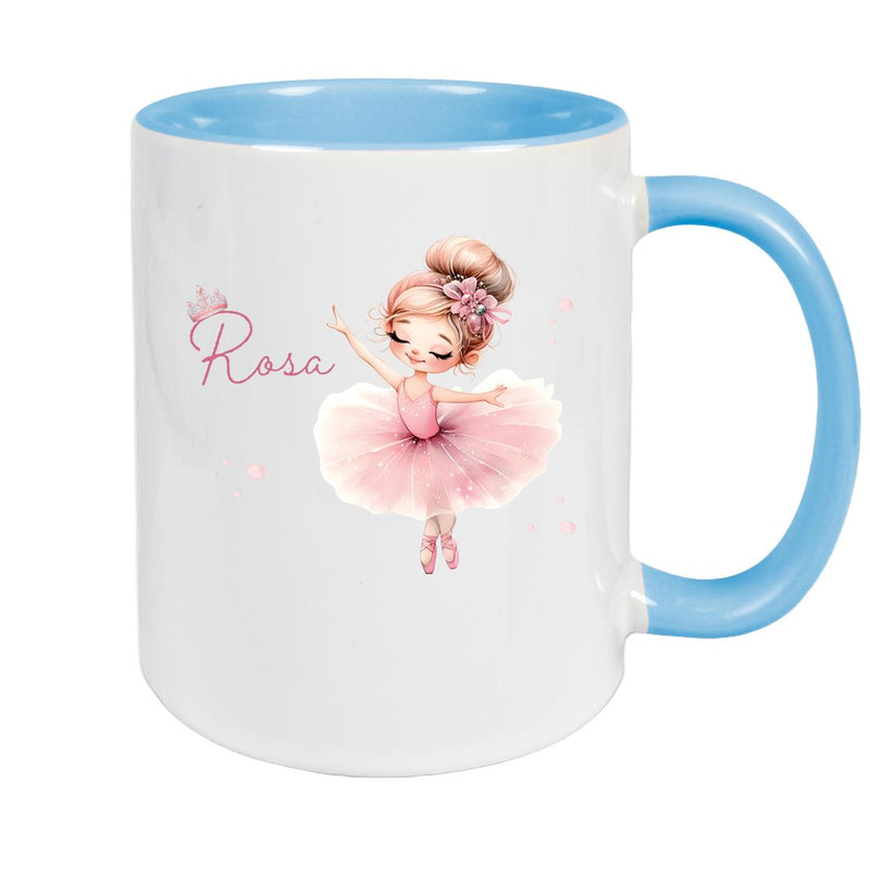 Mug Ballerina 3 Custom Name Ceramic Children's Mug Personalized Various Colors