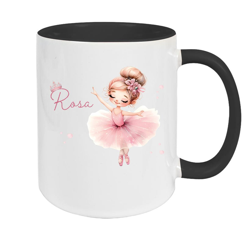 Mug Ballerina 3 Custom Name Ceramic Children's Mug Personalized Various Colors