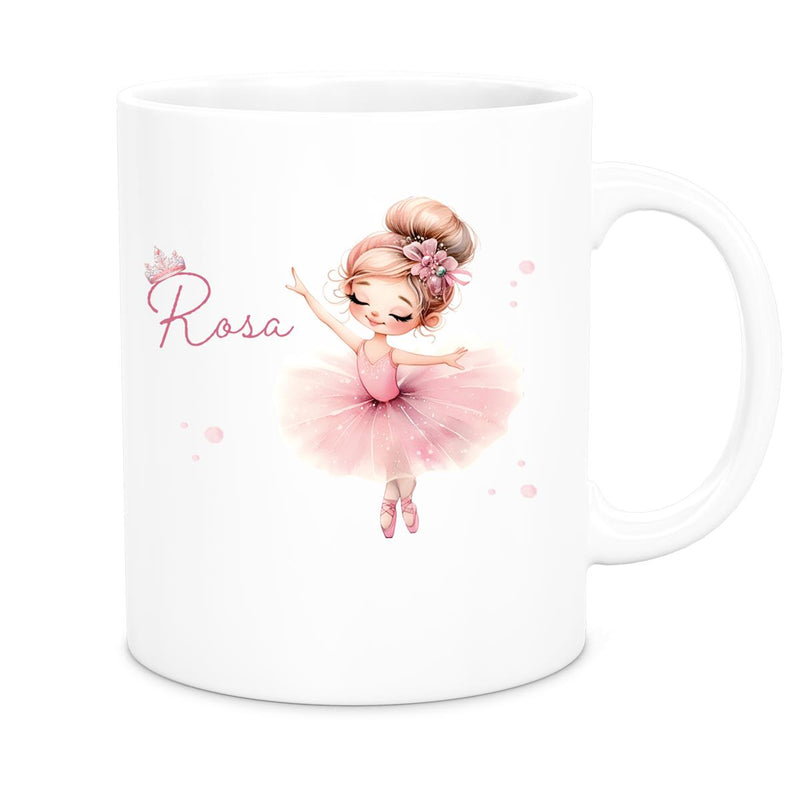 Mug Ballerina 3 Custom Name Ceramic Children's Mug Personalized Various Colors
