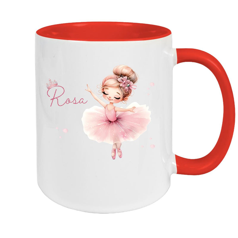 Mug Ballerina 3 Custom Name Ceramic Children's Mug Personalized Various Colors