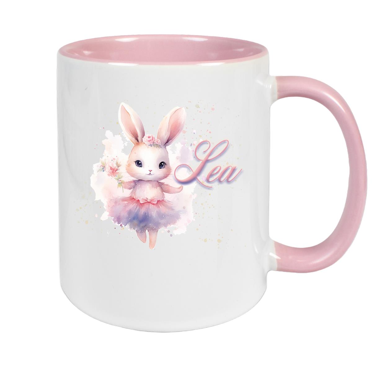 Tasse Ballerina 4 Wunschname Keramik Kinderbecher personalisiert versch. Farben