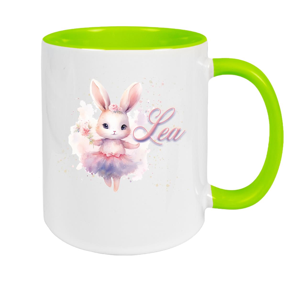 Tasse Ballerina 4 Wunschname Keramik Kinderbecher personalisiert versch. Farben