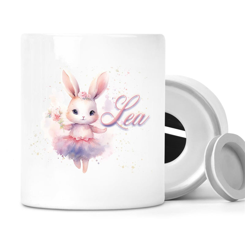 Piggy bank with desired name Ballerina 4 personalized