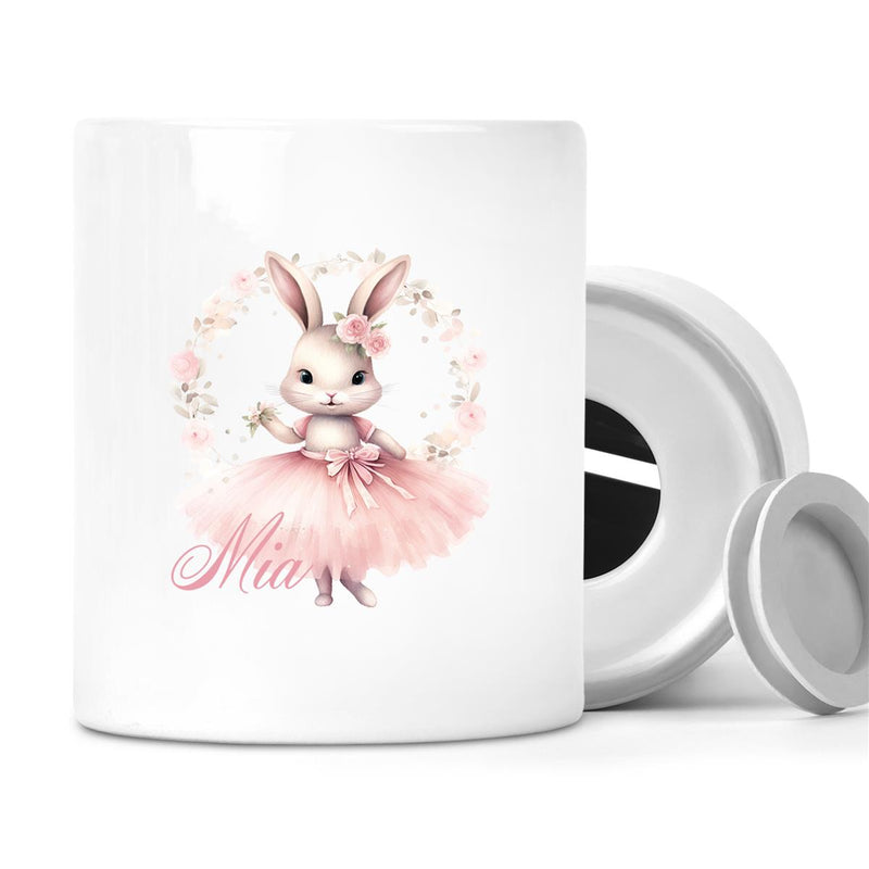 Money box with desired name Ballerina 5 personalized