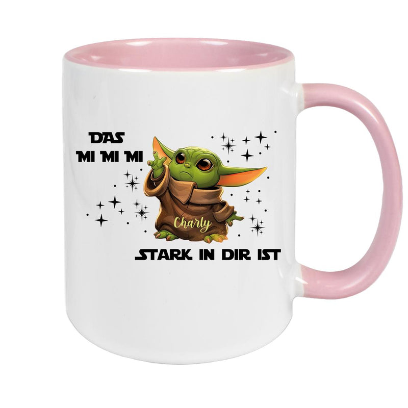 Tasse Wunschname Baby-Yoda 1 Keramik Kinderbecher personalisiert versch. Farben