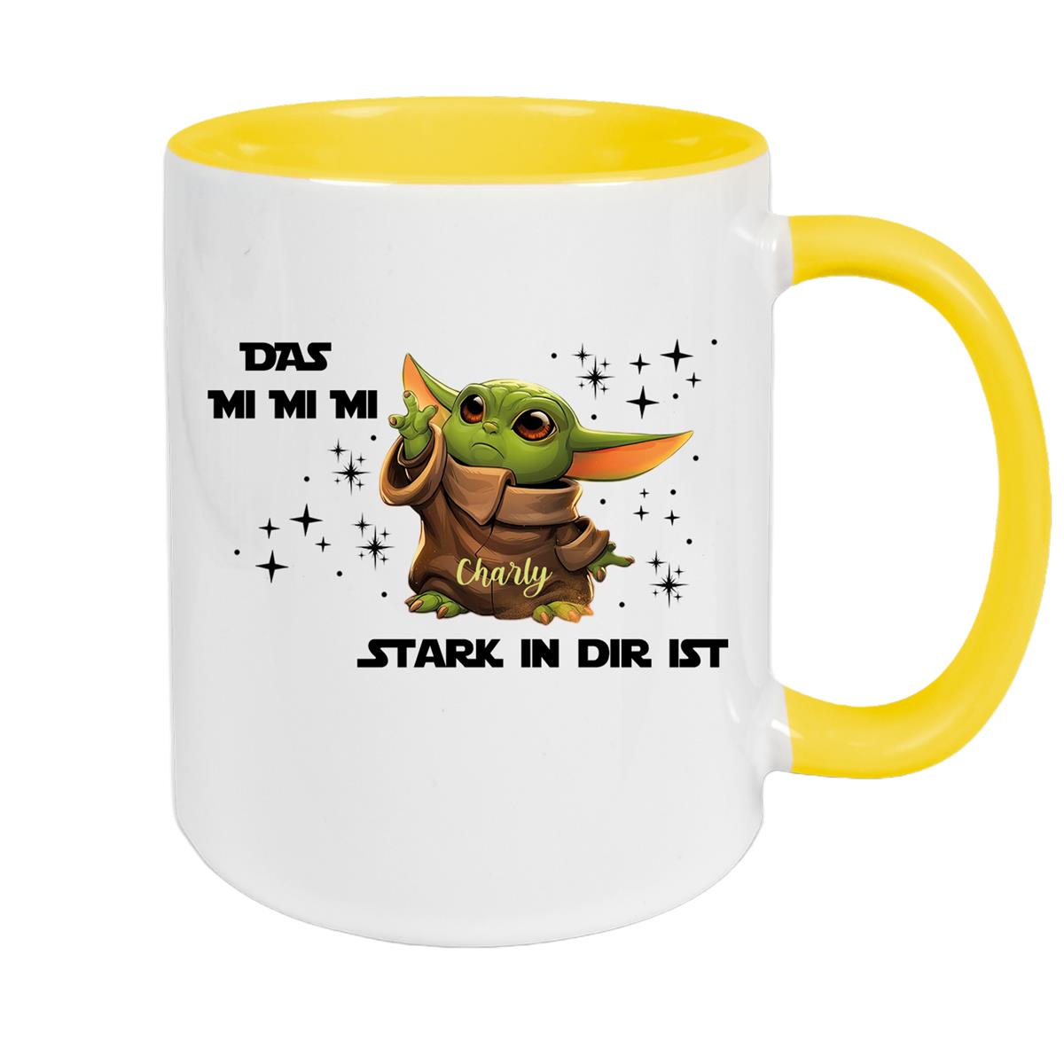 Tasse Wunschname Baby-Yoda 1 Keramik Kinderbecher personalisiert versch. Farben