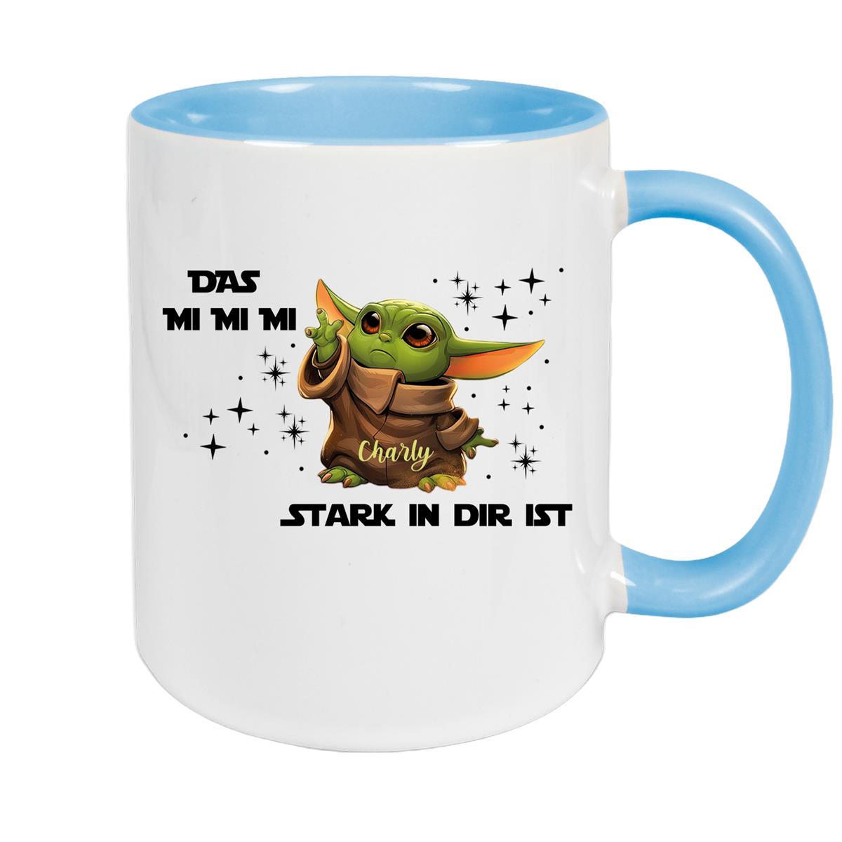 Tasse Wunschname Baby-Yoda 1 Keramik Kinderbecher personalisiert versch. Farben