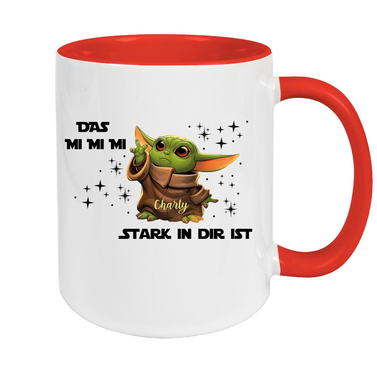 Tasse Wunschname Baby-Yoda 1 Keramik Kinderbecher personalisiert versch. Farben