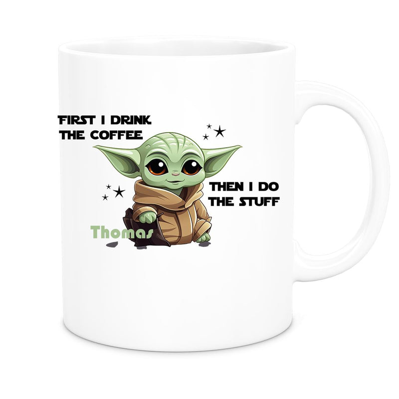 Tasse Wunschname Baby-Yoda 2 Keramik Kinderbecher personalisiert versch. Farben