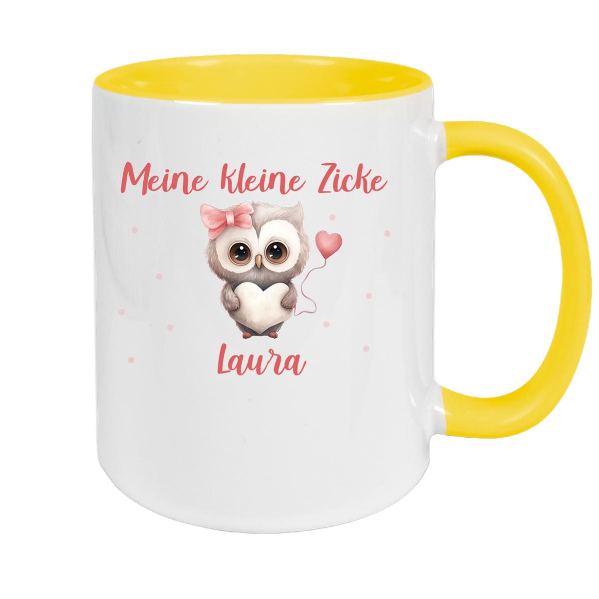 Tasse Liebe - Eule Valentinstag Wunschnamen Keramik personalisiert versch. Farben