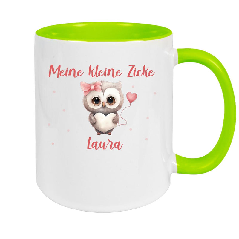 Tasse Liebe - Eule Valentinstag Wunschnamen Keramik personalisiert versch. Farben