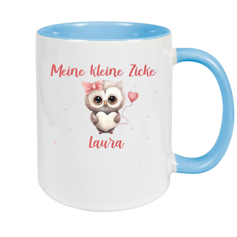 Tasse Liebe - Eule Valentinstag Wunschnamen Keramik personalisiert versch. Farben