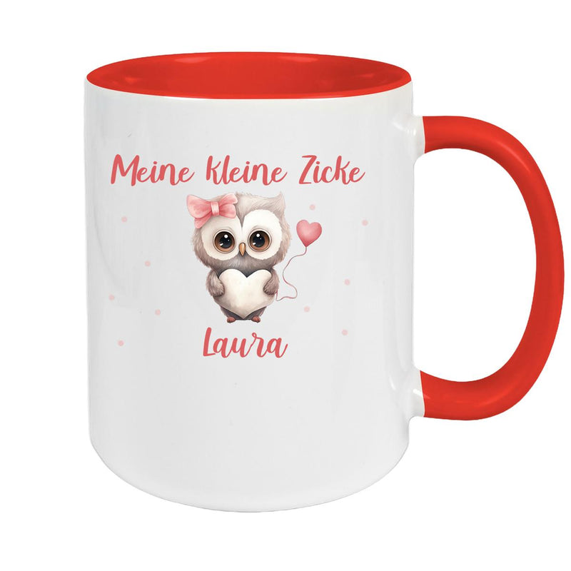 Tasse Liebe - Eule Valentinstag Wunschnamen Keramik personalisiert versch. Farben