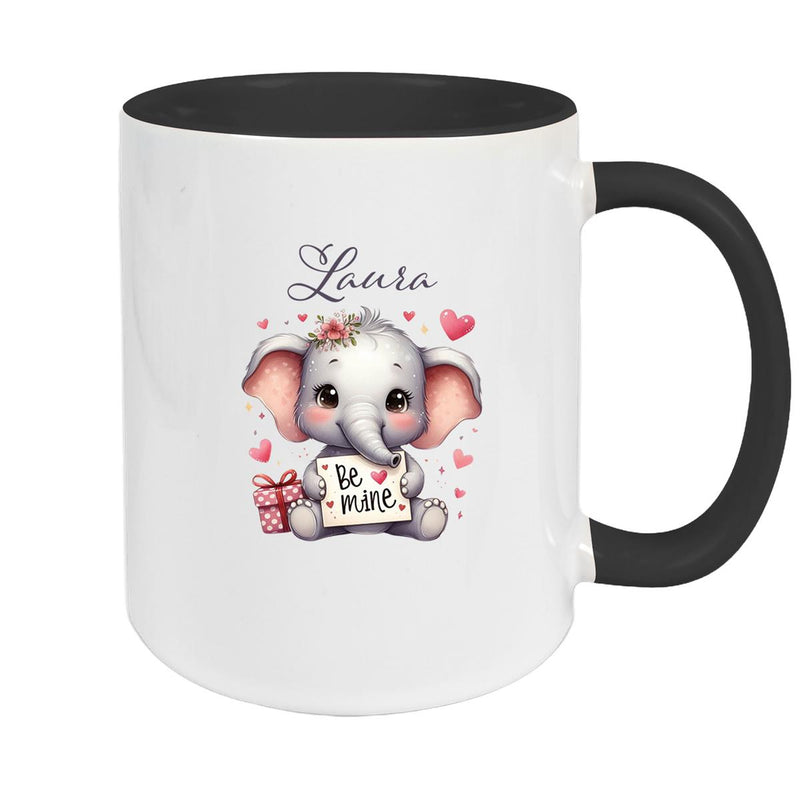 Tasse Liebe - Elefant Valentinstag Wunschnamen Keramik personalisiert versch. Farben