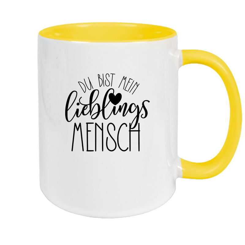 Tasse Spruch "Lieblingsmensch" Valentinstag 19 Keramik versch. Farben