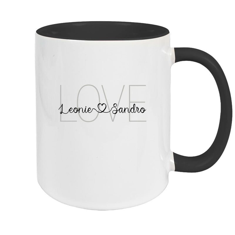 Tasse Liebe - Spruch "LOVE" Valentinstag Wunschnamen Keramik personalisiert versch. Farben