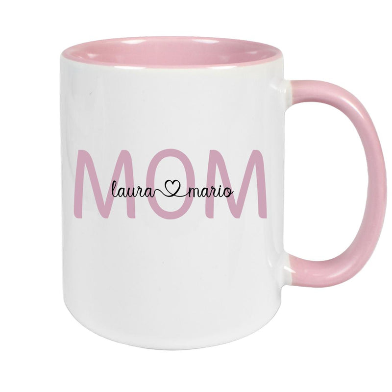 Tasse Muttertag 2 Wunschnamen Keramik Personalisiert versch. Farben