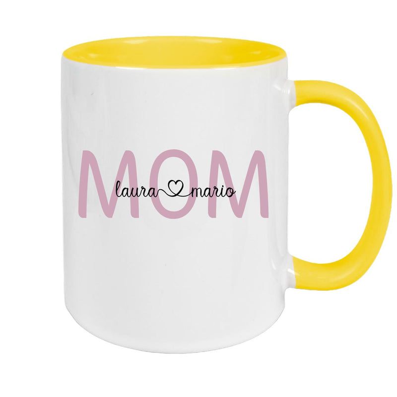 Tasse Muttertag 2 Wunschnamen Keramik Personalisiert versch. Farben