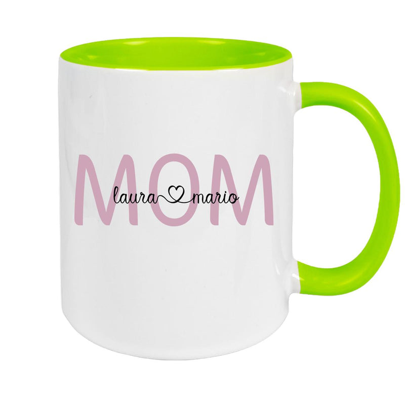 Tasse Muttertag 2 Wunschnamen Keramik Personalisiert versch. Farben