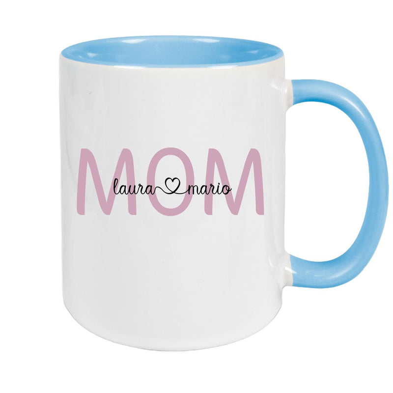 Tasse Muttertag 2 Wunschnamen Keramik Personalisiert versch. Farben