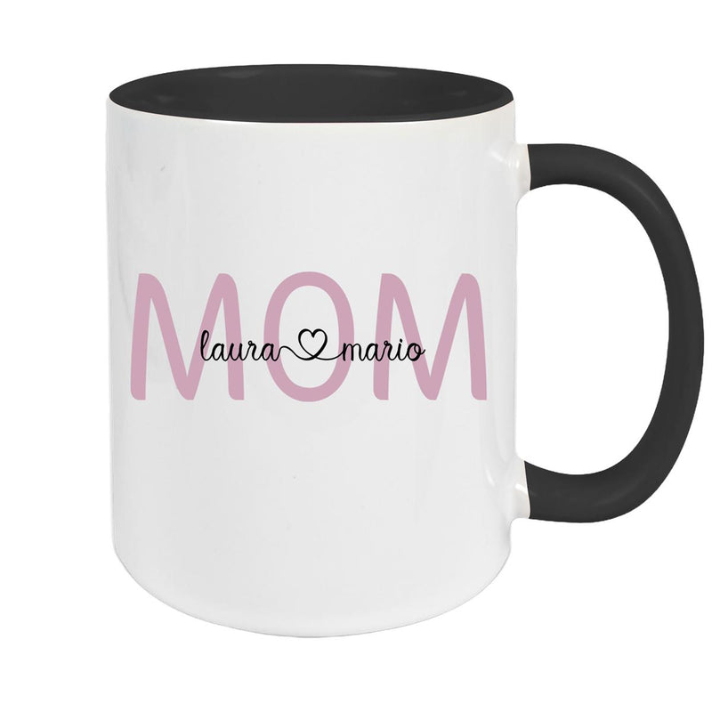 Tasse Muttertag 2 Wunschnamen Keramik Personalisiert versch. Farben